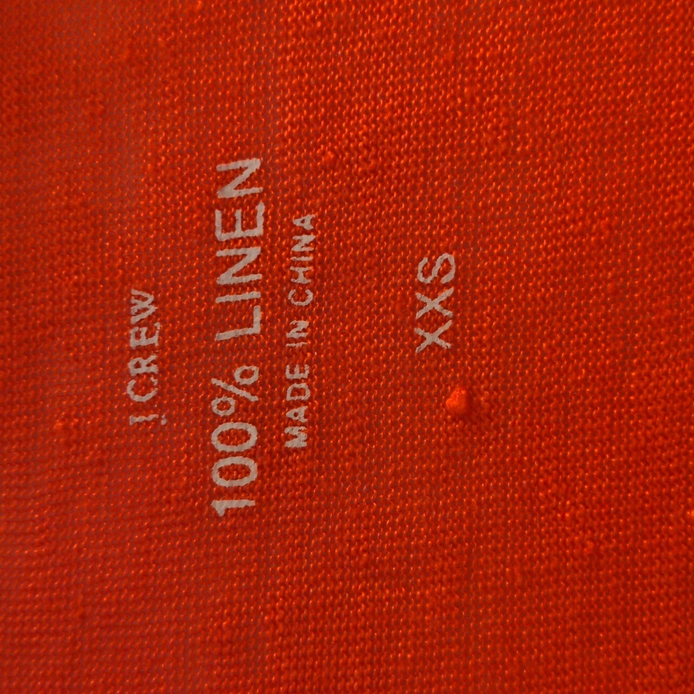 New J Crew 100 Thin Linen Women's Red Orange Cardigan Sweater, XXS, Runs Larger - Picture 2 of 6